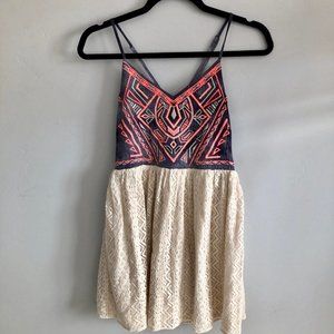 Flying Tomato Neon and Lace Spaghetti Strap Dress